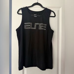 Nike Dri-Fit The Nike Elite Tee Athletic Cut Sleeveless Tank Black Men’s Large